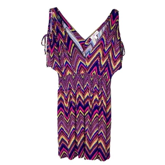 ❤️ AS YOU WISH multicolored cold shoulder Dress Size S - Picture 1 of 4